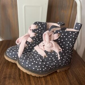 Cat and Jack Polka Dot Boots size 6